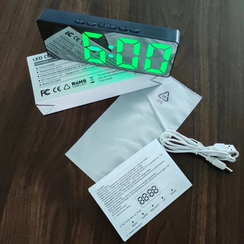 LED Mirror Digital Alarm Clock (Dummy)